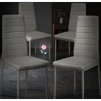 Glamour Modern Luxe Faux Leren Eetkamerstoelen Set van 4 – Comfortabele Design Stoelen met Metalen Frame en Gestikte Rugleuning