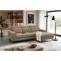 Furnilux Bolivia l-vormige sofa rechts bruin-beige | moderne woonbank met corduroy