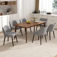 Glamour Moderne Velvet Eetkamerstoelen Set van 2 – Lichtgrijs, Ergonomisch Gestoffeerd met Houten Poten, 49D x 51B x 71H cm