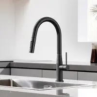 CECIPA MAX Uittrekbare Kraan - Luchtinjectie Perlator - 40% Waterbesparing - Gebürstet - 2 Straalstanden - Auto-retour Kop - Zwart