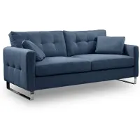 Furnilux Hera 2.5-zits bank donkerblauw | moderne slede-bank | stijlvol wooncomfort