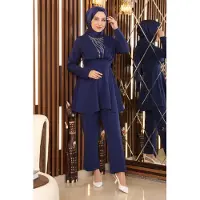 Turkishsouq Steen Detailed Met riem Pak Indigo