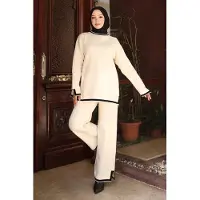 Turkishsouq Split Detailed Gebreide kleding Pak Wit