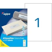 Agipa Universele etiketten - Kleine verpakking, 210 x 297 mm, wit