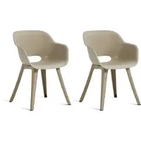 Keter Akola Tuinstoelen - 2 stuks -56,5x55x80cm - Taupe