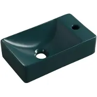 Sapho Small Margitha Keramische wastafel 38x22cm, kraangat rechts, petroleum