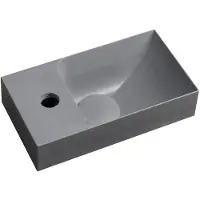 Hak Piccolino Betonnen wastafel 30,8x17cm, kraangat links, mat grijs
