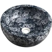 Sapho Priori Keramische waskom, Ø41cm, blauw bloesemmotief