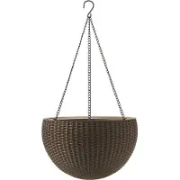 Curver Hangende bloempot bol met bruine ketting