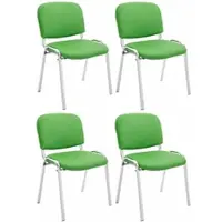 CLP Ken Set van 4 stoelen - Met Chroom - Kunstleer groen