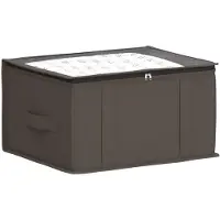 vidaXL Opbergdoos met transparant bovenraam Grijs 50 x 30 x 25 cm