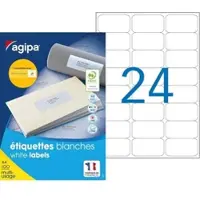 Agipa Universele Etiketten, 63,5 x 33,9 mm, wit