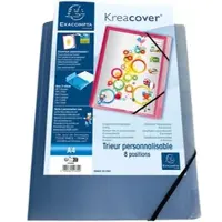 Exacompta 10x Kreacover Sorteermap PP met 3 kleppen - 8 Indelingen - Geassorteerd - 55380E