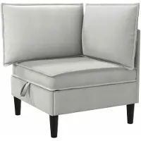 vidaXL Hoek Sofa met Opbergruimte Lichtgrijs Fluweel