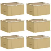 vidaXL Opbergdoos met transparant bovenraam 6 st Nonwoven stof 37,5 L