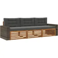 vidaXL Buiten bank set 3 pcs Natuurlijk en Antraciet Polyester