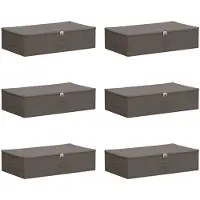 vidaXL Opbergbox 6 st Nonwoven stof 70 x 40 x 18 cm 50,4 L Grijs