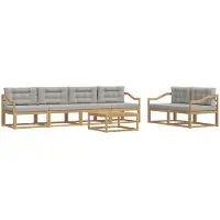 vidaXL Buiten bank set 6 st Wit en Lichtgrijs