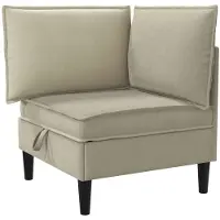 vidaXL Hoek Sofa met Opbergruimte Zand Fluweel