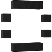 vidaXL Tv-meubelset 8 pcs 120 x 30 x 30 cm Zwart eiken Bewerkt hout