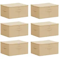 vidaXL Opbergbox 6 st Nonwoven stof 50 x 30 x 25 cm 37,5 L