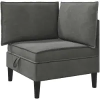 vidaXL Sofa met opslag Donkergrijs Fluweel