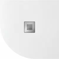 Gelco Mitia Kwadrant gekweekte marmeren douchebak 90x90cm, wit