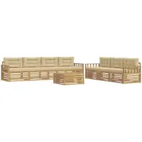 vidaXL Buiten bank set 8 st Wit en Beige Polyester