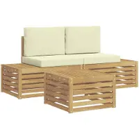 vidaXL Buiten bank set met kussen Wit 59 x 59 x 37 cm Polyester