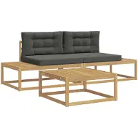 vidaXL Buiten bank set met kussen Wit 79 x 79 x 37 cm Polyester