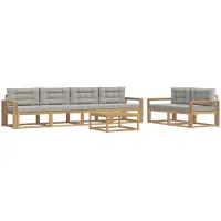 vidaXL Buiten bank set 6 st Wit en Lichtgrijs