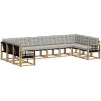 vidaXL Buiten bank set 10 st Wit en Lichtgrijs