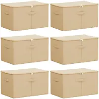 vidaXL Opbergbox 6 st Nonwoven stof 60 x 43 x 35 cm 90,3 L