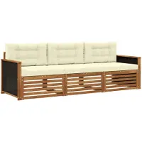 vidaXL Buiten bank set 3 st Natuurlijk en Crème Polyester