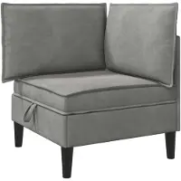 vidaXL Sofa met opslag Lichtgrijs Fluweel