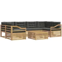 vidaXL Buiten bank set 7 st Wit en antracietkleurig Polyester