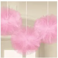 Amscan feestdecoratieset roze tule 3 stuks
