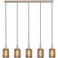 Lucide Glazen hanglamp Lambres, dimbaar, crème / amber, Woon-/ Eetkamer, Glas, hanglamp