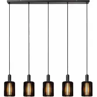 Lucide 5-lichts hanglamp Lambres recht zwart