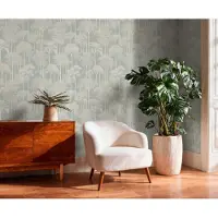 A.S. Création PALMBOMEN BEHANG | Botanisch - Crème Groen Wit - Cuba II