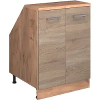 Vicco R-Line Keukenkast voor schuine wand – 60 cm met 2 deuren, kastromp 60 cm diepte Sonoma