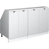 Vicco R-Line Keukenkast voor schuine wand – 140 cm Set van 2 kastrompen 60 cm diepte Witte golf