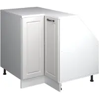 Vicco R-Line Hoekkeukenkast voor schuine wand – 75.6 cm met 1 deur, kastromp 60 cm diepte Wit Landhuis