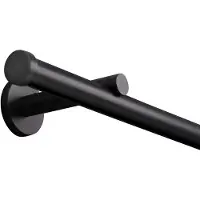 Deco-raum Binnenliggende gordijnroede, op maat gemaakt, 20mm, 1-rails, zwart met kap - Serie Modern – 160cm
