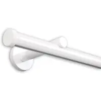 Deco-raum Binnenliggende gordijnroede, op maat gemaakt, 20mm, 1-rails, wit met kap - Serie Modern – 160cm