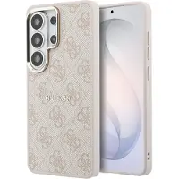GUESS 4G Leather Backcover met MagSafe voor de Samsung Galaxy S26 Ultra - Gold Edge - Pink