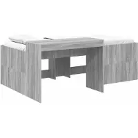vidaXL Kinderhoogslaper met bureau Grijs Sonoma 98,5 x 200 cm