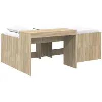 vidaXL Kinderhoogslaper met bureau Sonoma Eiken 75 x 190 cm