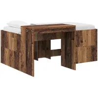 vidaXL Kinderhoogslaper met bureau Oud hout Bewerkt hout