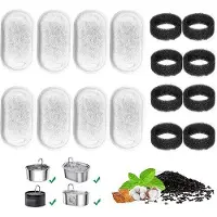 OEM Reinigingsfilters voor kattenfontein: RVS schuimfilter + actieve koolfilter. Kattenfontein koolstoffilters (16 stuks)